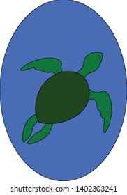 Turtle hand drawn design, illustration, vector on white background.