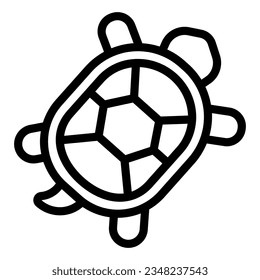 Turtle with hard shell line icon, domestic animals concept, tortoise sign on white background, Turtle icon in outline style mobile concept web design. Vector graphics. svg