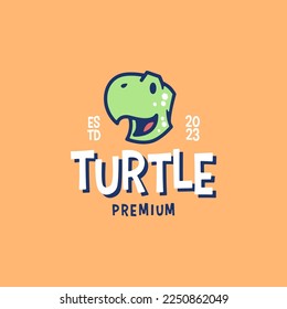 turtle head mascot cartoon logo vector icon illustration