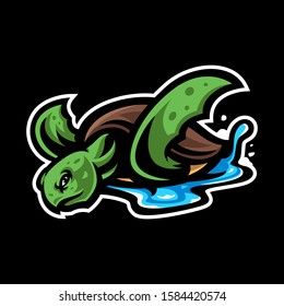 Turtle Head Mascot Logo Vector