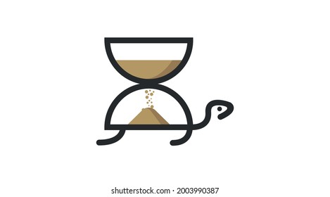 Turtle hourglass vector logo. Hourglass, Sandglass Icon.