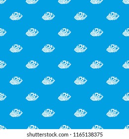 Turtle in house pattern vector seamless blue repeat for any use