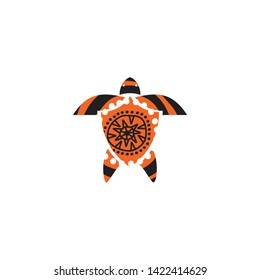 Turtle icon with aboriginal art dot paintings