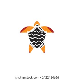 Turtle icon with aboriginal art dot paintings