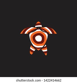 Turtle icon with aboriginal art dot paintings