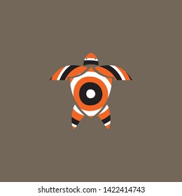 Turtle icon with aboriginal art dot paintings