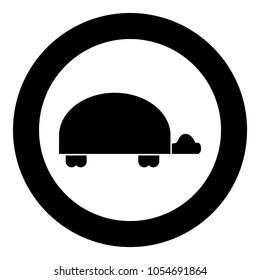 Turtle icon black color in circle