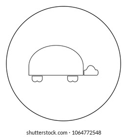 Turtle icon black color in circle vector illustration