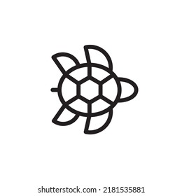 turtle icon, black line on white background. EPS 10