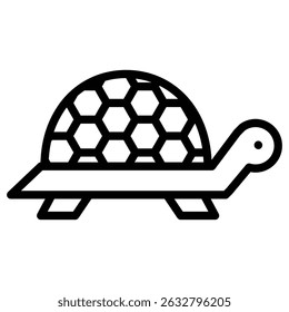 Turtle icon Black and white outline vector