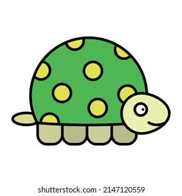 Turtle Icon Cartoon. Tortoise Animal Zoo. Reptile Character Symbol Vector
