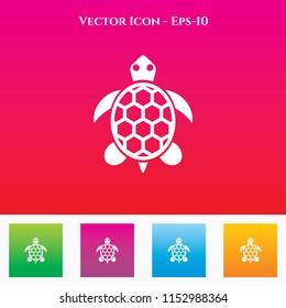 Turtle Icon in Colored Square box. eps-10