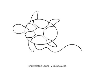 Ícone de tartaruga desenho contínuo de uma linha estilo minimalista ilustração contorno