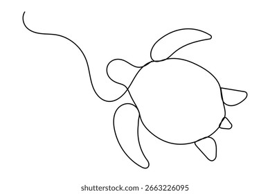 Ícone de tartaruga desenho contínuo de uma linha estilo minimalista ilustração contorno