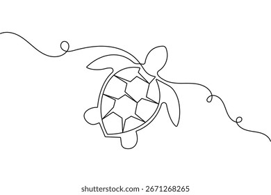 Turtle icon continuous one line drawing modern minimalist isolate outline vector illustration