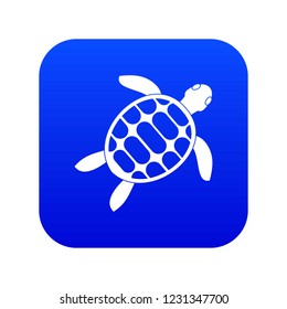 Turtle icon digital blue for any design isolated on white vector illustration