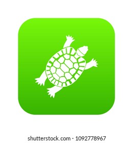 Turtle icon digital green for any design isolated on white vector illustration