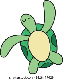 Turtle icon. Flat illustration of turtle vector icon for web design