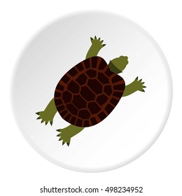 Turtle icon. Flat illustration of turtle vector icon for web