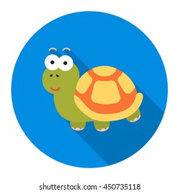 Turtle icon flat. One icon of a large plumbing collection.