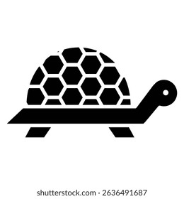 Turtle icon Flat outline fill black and white