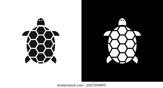 turtle icon Flat vector set outline