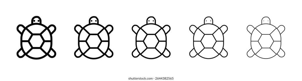 Turtle icon graphic set. trendy stroke line style