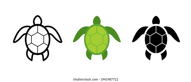 Turtle icon. Turtle icons set. Turtle vector collection