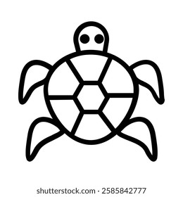 Turtle icon illustration in line style. Perfect for website mobile app presentation. Suitable for any user interface and user experience