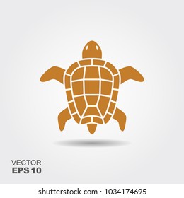 Turtle icon isolated on grey background. Sea animal. Vector symbol.