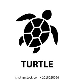 Turtle icon isolated on white background. Sea animal.