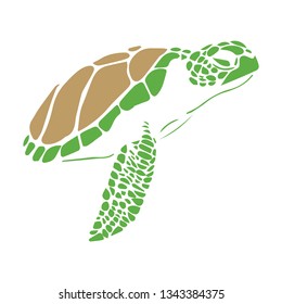 Turtle icon isolated on white background. Sea animal. Vector symbol. 