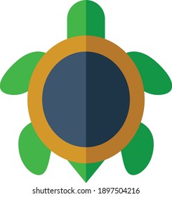 Schildkrötensymbol einzeln auf weißem Hintergrund.