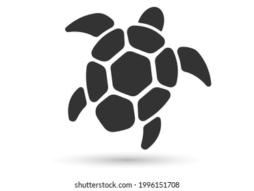 Turtle icon isolated on white background. Sea animal. Vector symbol.