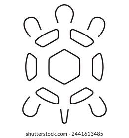 turtle icon isolated on white background, vector illustration.