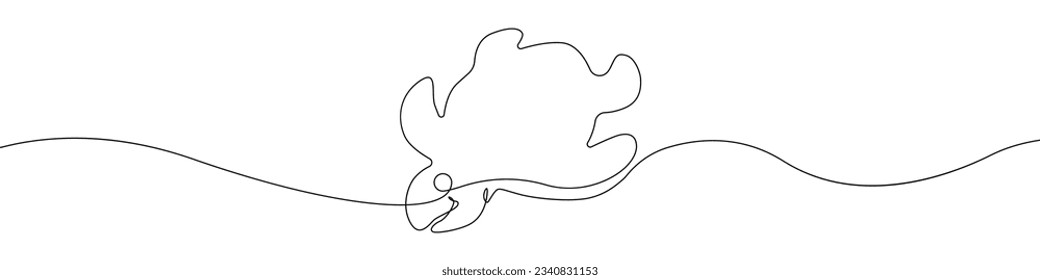 Turtle icon line continuous drawing vector. One line Sea turtle reptile icon vector background. freshwater turtle icon. Continuous outline of a Cartoon turtle icon.