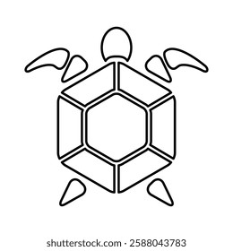 Turtle icon in line style
