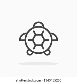 Turtle icon in line style. For your design, logo. Vector illustration. Editable Stroke.