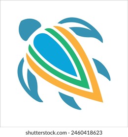 Turtle icon logo design illustration