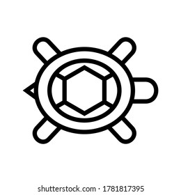 icono de tortuga o logotipo símbolo de seña aislado ilustración vectorial - iconos vectoriales de estilo negro de alta calidad
