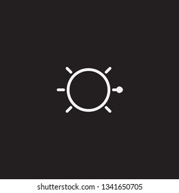 Turtle icon or logo in modern line style. Black Background.