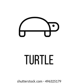Turtle icon or logo in modern line style. High quality black outline pictogram for web site design and mobile apps. Vector illustration on a white background.
