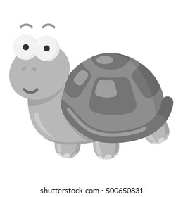 Turtle icon in monochrome style isolated on white background. Toys onesymbol stock vector illustration.