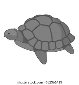 Turtle icon in monochrome style isolated on white background vector illustration