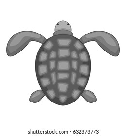 Turtle icon in monochrome style isolated on white background vector illustration