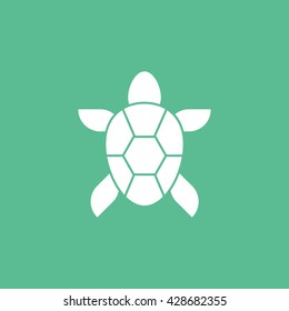 Turtle Icon On Green Background