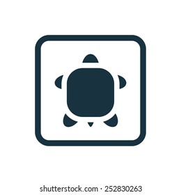 turtle icon Rounded squares button, on white background 