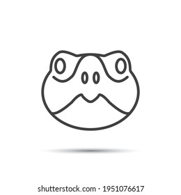 Turtle icon. Scalable symbol. Thin outline in black. Vector illustration for use in web, mobile apps, print media and logo.