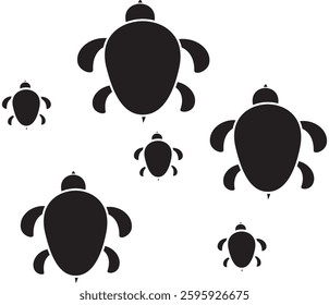 Turtle icon, Sea turtle vector illustration, Logo for buttons, websites, mobile apps and other design needs, Vector image of contour label