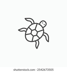 Turtle icon set in black color